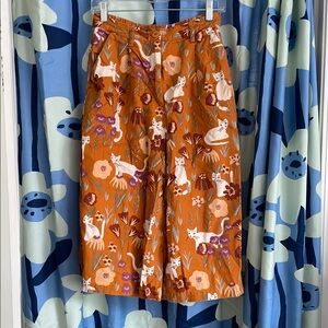 Orange cat print Princess Highway Culottes